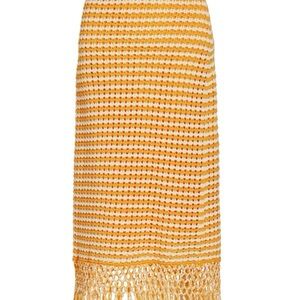 10 Crosby Derek Lam Mustard Crochet Midi Skirt